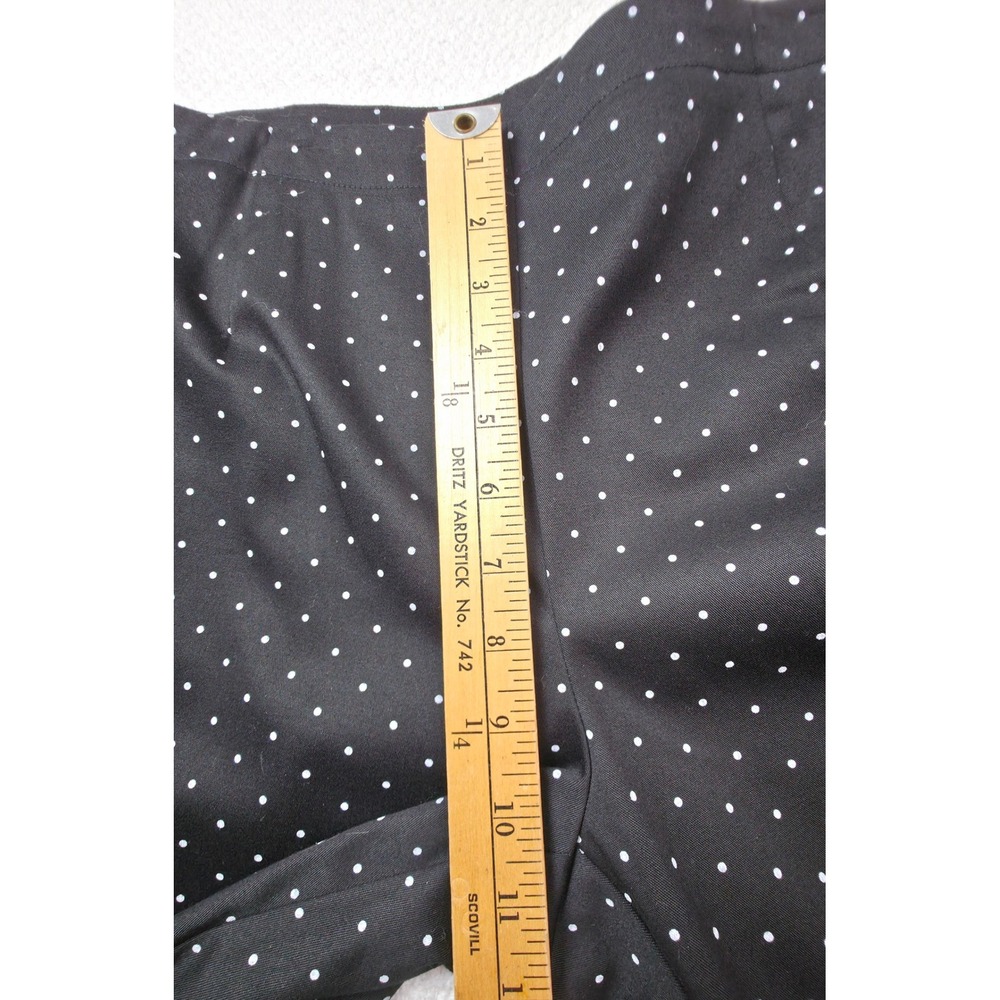 Susan Bristol Polka Dot Pants Women 10 Black White Side Zip New - Picture 8 of 11